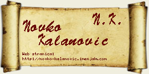 Novko Kalanović vizit kartica